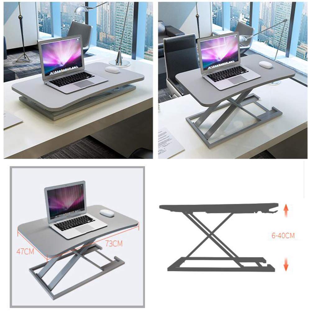 Computer Standing Desk Height Adjustable Ergonomic seat to Stand Work Place Easily adjusts for Home use - W — view 3