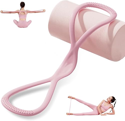 Figura 8 bandas de resistencia para mujeres y hombres, cuerdas elásticas de entrenamiento de espalda, bandas de resistencia de ejercicio con asas,