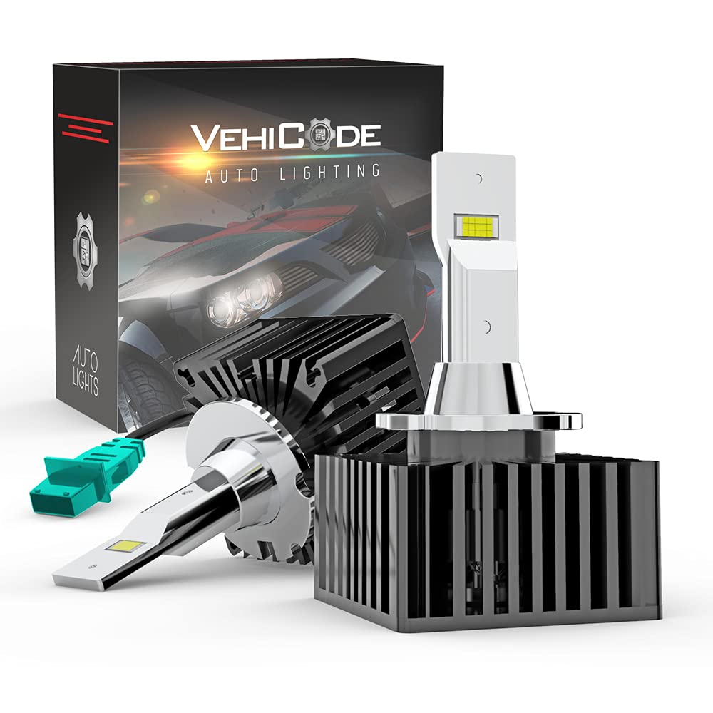 VehiCode D3S D3R LED Headlight Conversion Kit - 70W 8400Lms 6000K White and Compatible with Ballast 
