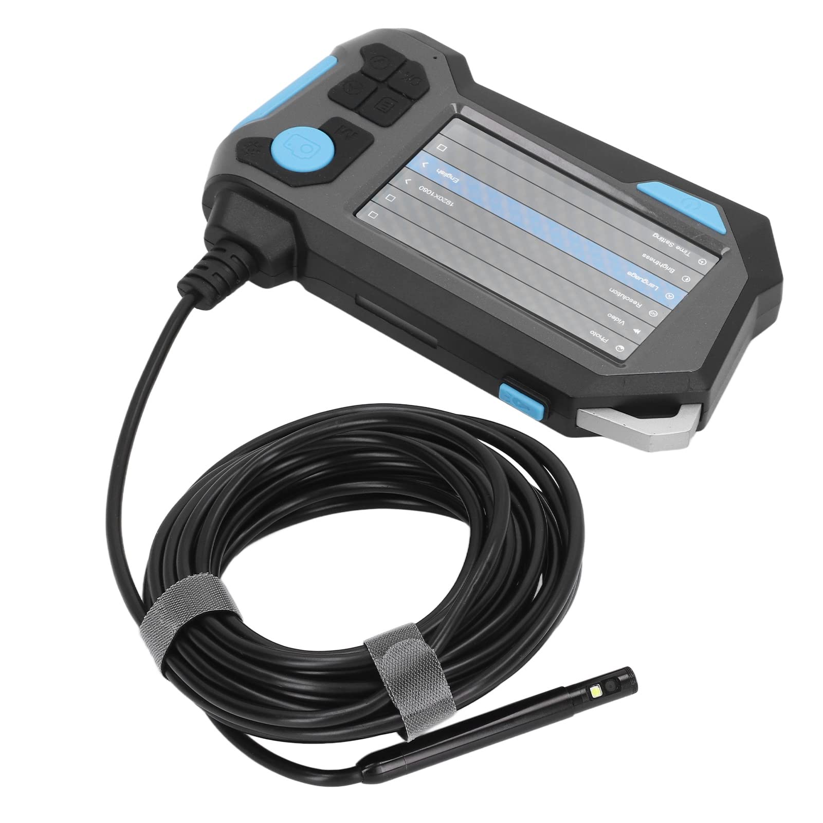 Chrees Telecamera di Ispezione a 2 Lenti, Schermo IPS da 4,5 Pollici 1920x1080P Periscopio a Doppia Lente con 8 Luci LED e Impermeabile IP68, per Ispezione di Tubi Industriali e HVAC