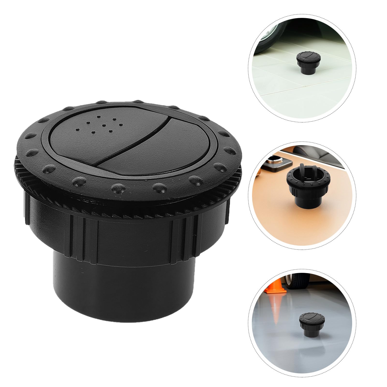 8 Piezas Rejilla de Ventilación Redonda Distribución Uniforme del Aire y Fácil Instalación Color Negro, Material Abs para Aire Acondicionado de Autocaravana y