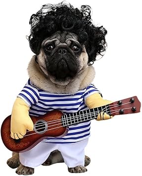Amazon ペット服 ワンチャン コスプレ ギター ハロウィン 面白い かわいい かっこいい 仮装 ペット服 可愛い 犬用コスチューム 仮装 ペット服 小型犬 中型犬 Miyinla コスチューム 通販