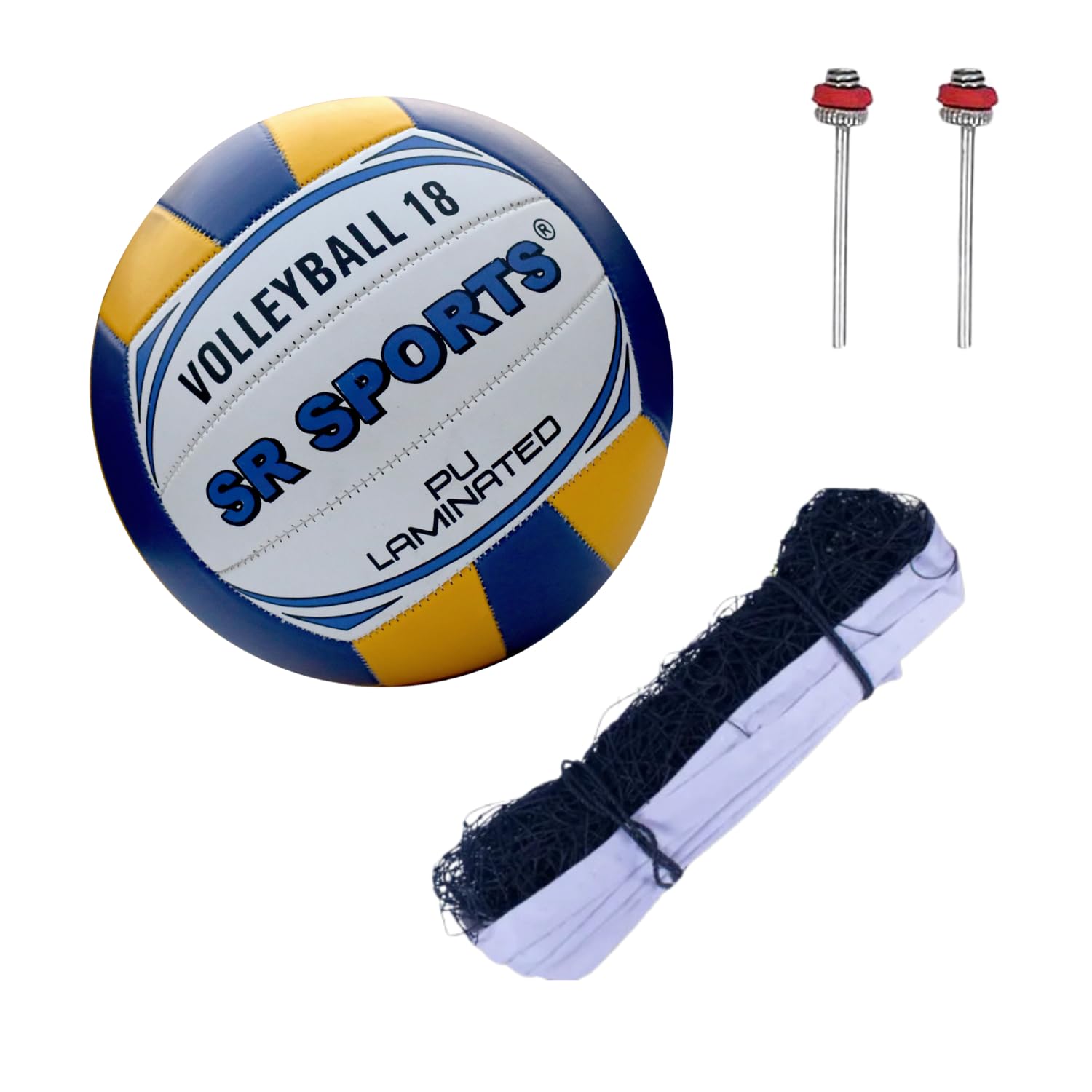 SR SPORTS Volleyball Set with Net and 2 Needles - Complete Outdoor & Beach Kit with Durable Volleyball Net and Accessories-image-49