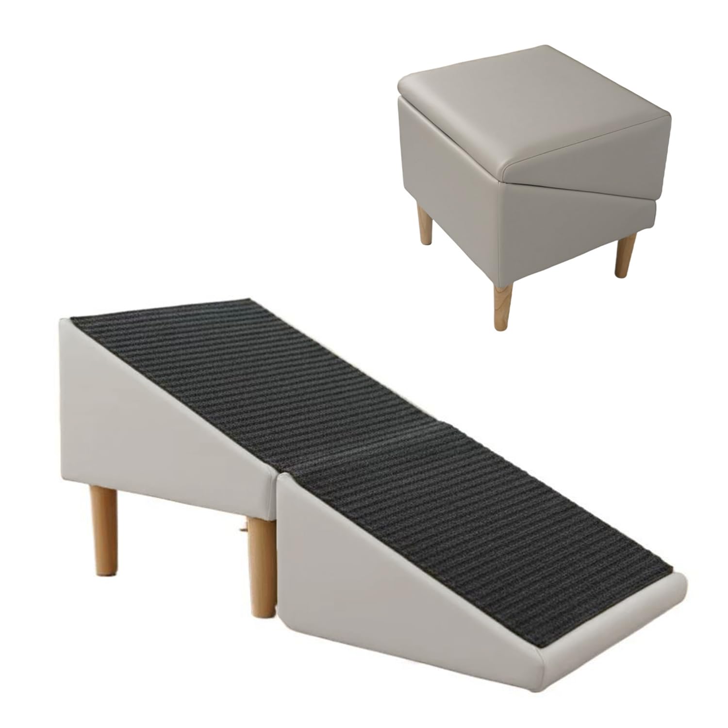 Escalera para Perros Pequeños，Escaleras De Mascotas Plegables 2 En 1 Y Otomana para El Sofá， Taburete Multifuncional para Pequeños y Gatos,Rampa para Perros y Gatos