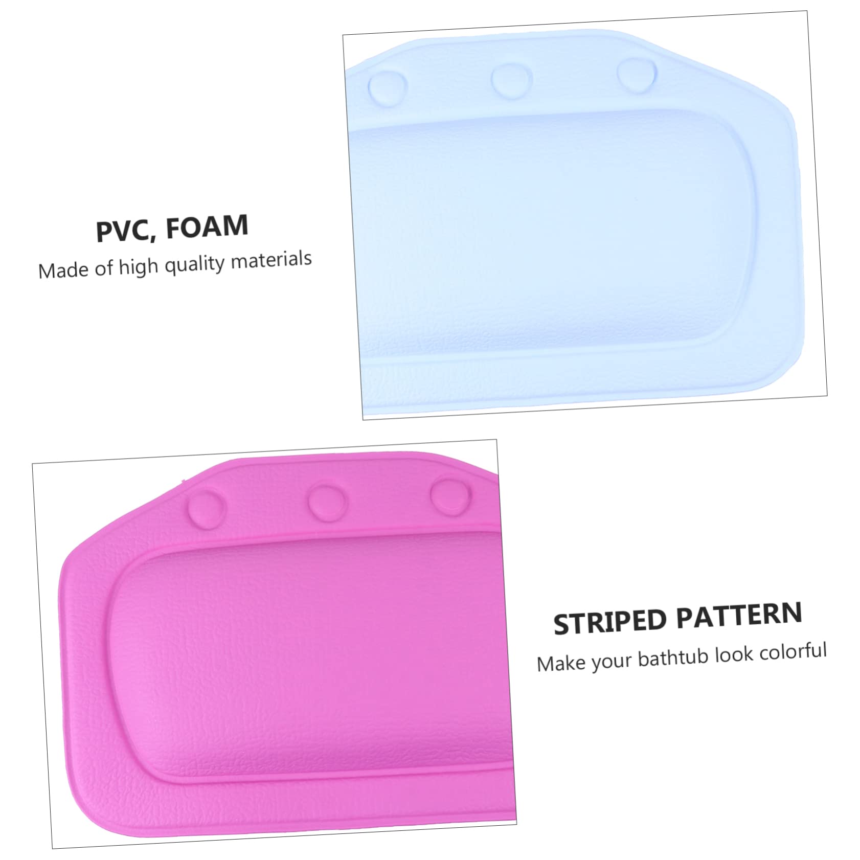 Ipetboom 2pcs Bath Tub Pillow Headrest Full Body Inflatable Spa Bath Pillow Suction Cup for Neck Support Random Color
