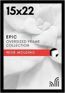 Americanflat 15x22 Picture Frame with Polished Plexiglass - Black Picture Frame - Wide Photo Frames Made of Engineered Wood for Vertical or Horizontal Wall Display - Epic Collection - Black