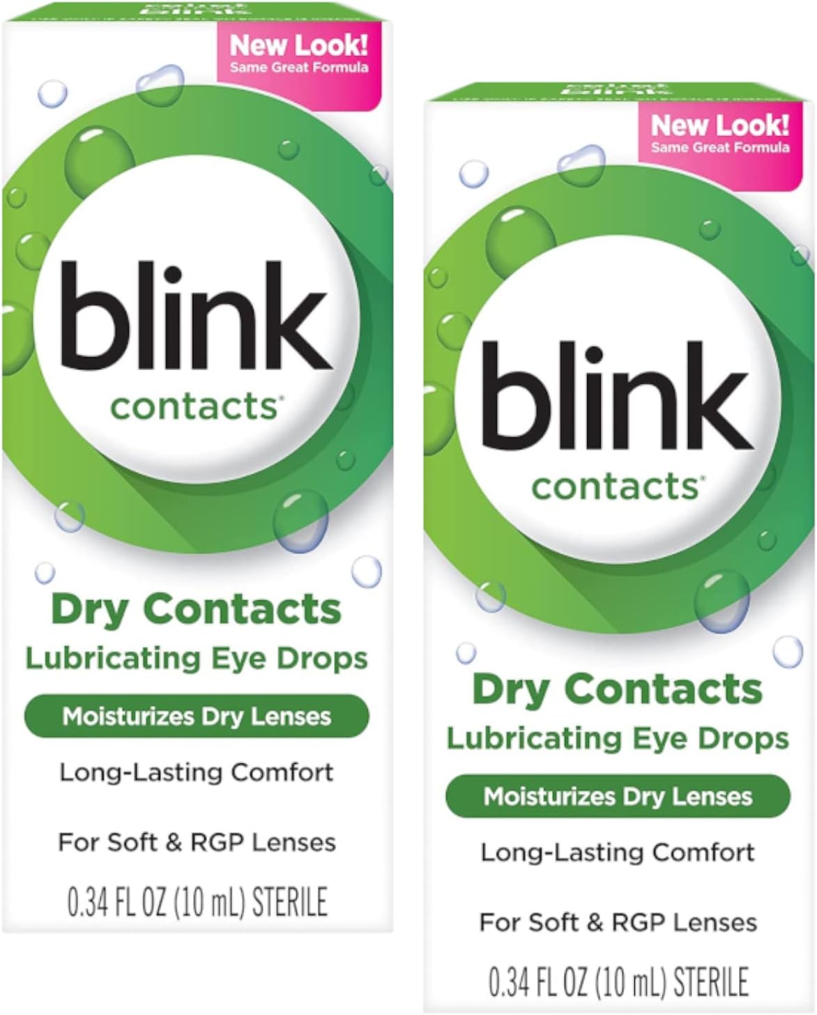 Blink Contacts Lubricating Eye Drops, 0.34 Fl Oz (Pack of 2)