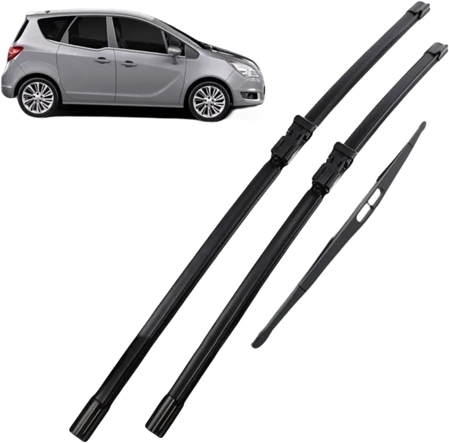 RESKIU Car Front Windshield Wiper Blade Set Replacement for Opel Meriva B 2010-2017, All Season Windscreen Wipers Quiet Easy Installation