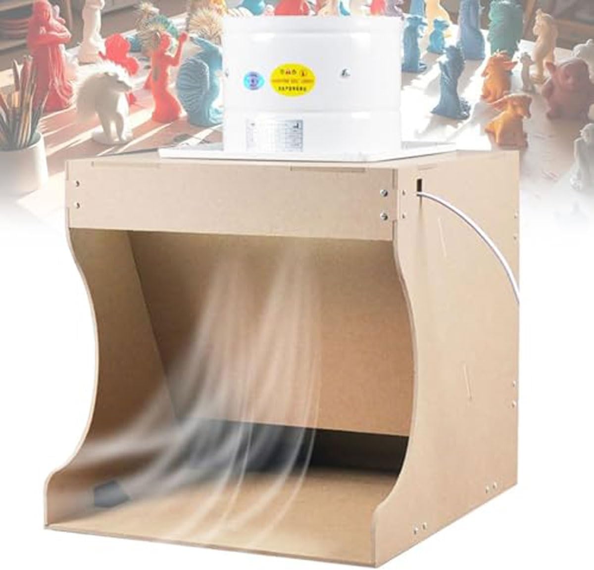 Airbrush Spray Booth w/LED Light,Professional Airbrush Ventilation Spray Booth Kit w/80W Exhaust Fan,for DIY Painting and Cake Decoration