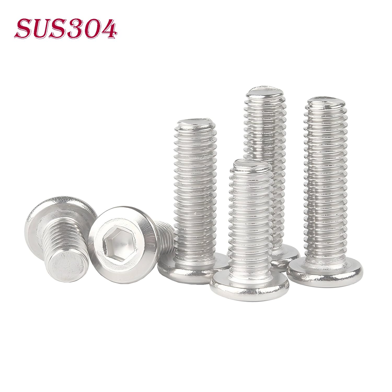 20 Pezzi Bulloni Completamente Filettati M4 x 5mm Viti a Esagono Incassato a Testa Piatta, Viti a Macchina Acciaio Inox 304