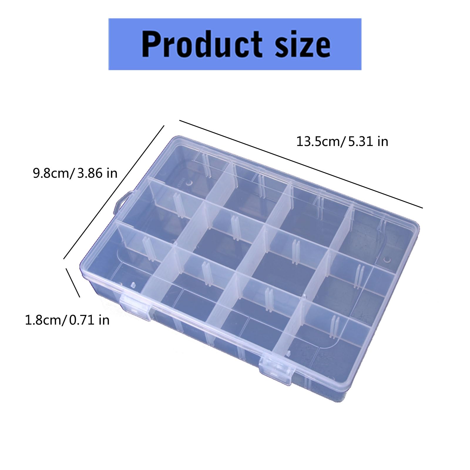 Contenitore multiuso con 12 scomparti per perline e strass, con materiali robusti, organizer per perline da costruzione, per artigianato