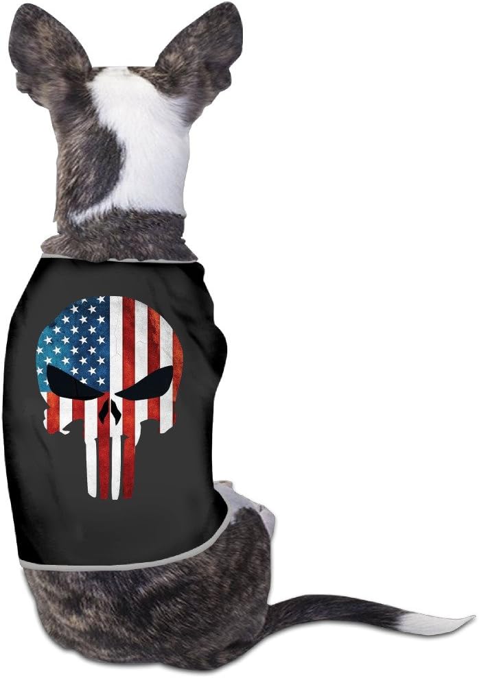 Punisher Skull American Flag Dog Clothes Sweaters Shirt