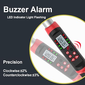 VANPO Adjustable Digital Torque Wrench 7.4-147.6 ft.lb/10-200 N.m, 1418 mm Open End, 38 mm Adjustable Jaw, Accuracy 2%, LED and Buzzer Notification, HVAC Torque Wrench for Mini Split AC, Pipeline