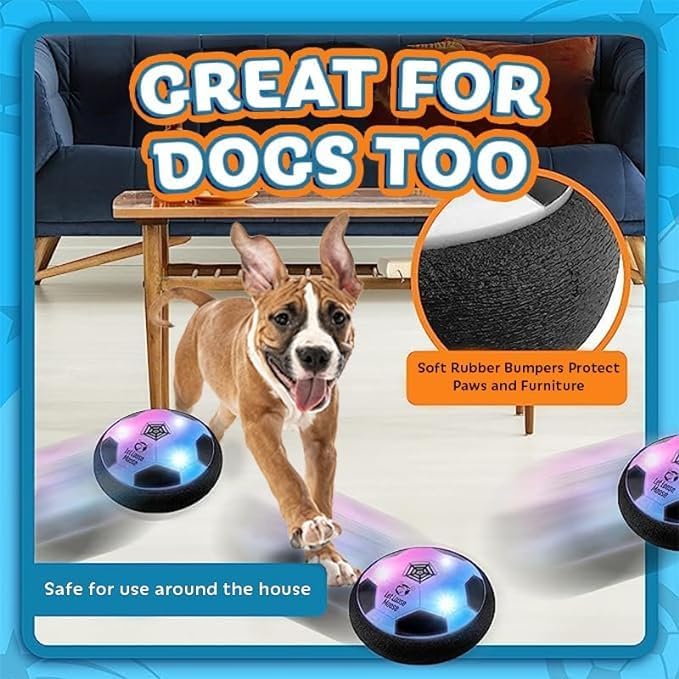 Let Loose Moose Hover Soccer Ball - Indoor LED Floating Toy for Kids Aged 6, 7, 8, 9, 10, 11, 12-Year-Old - Fun Sports Game Age 6-8, 8-12 Boys and Girls, Set of 1 - Soccer Toys for Teens 1 Pack image 5 of 6 B0CB167H1P