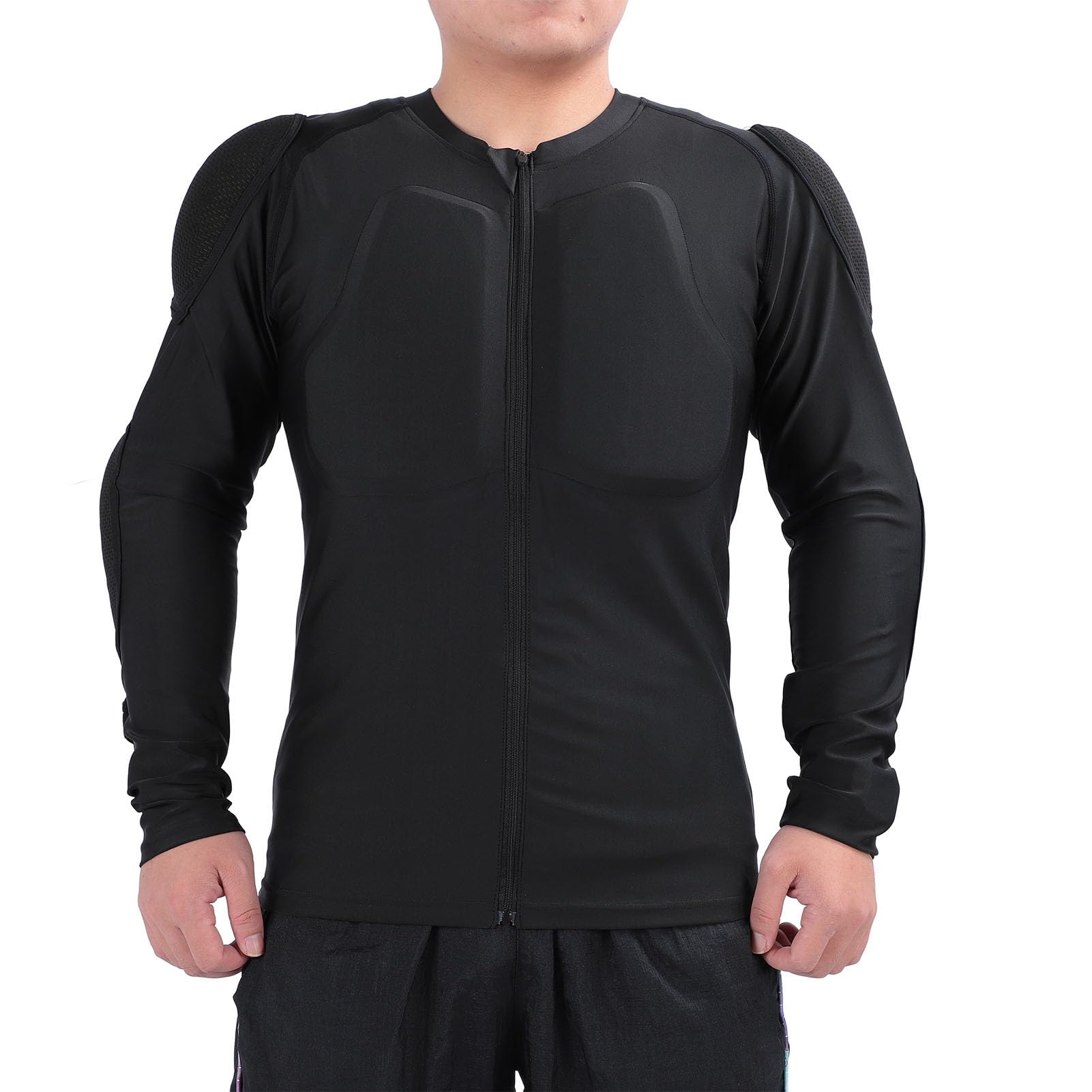 Camisa de Moto con Protecciones, de PU, Transpirable y con absorción de Impactos, con Acolchado para Espalda, Hombros, Pecho y Codos. Ideal para Snowboard, esquí y Ciclismo.