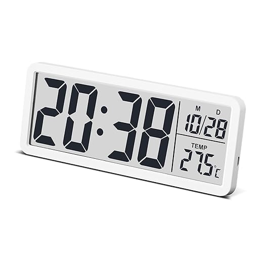 JoFomp 8.5" Modern LCD Wall and Desk Clock