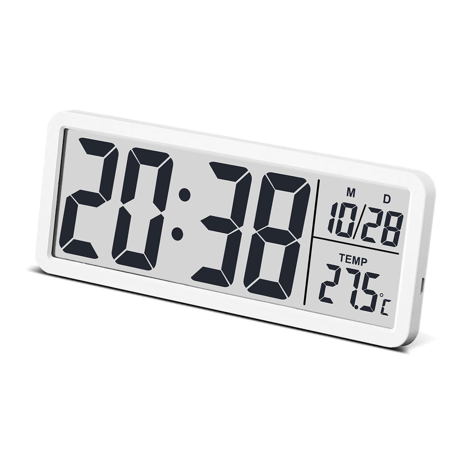 JoFomp LCD Digital Wall Clocks Battery Operated, 8.5