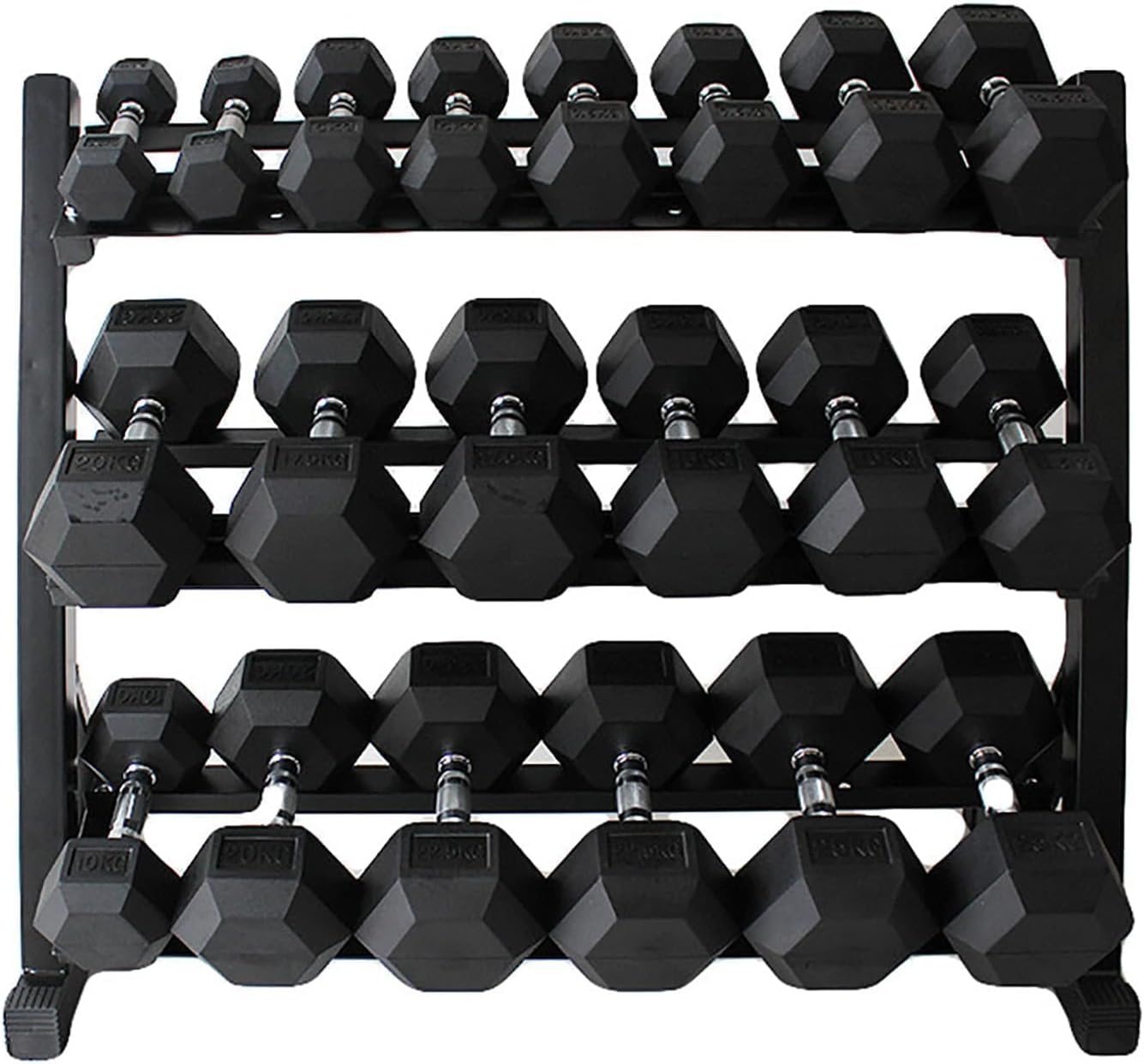 220-550 lbs Rubber Hex Dumbbells with Rack Free Weight for Home Gym, Durable Rubber Dumbbell with Storage,Coated Cast Iron Weight Strength Training Dumb bell Exercise Fitness Equipment