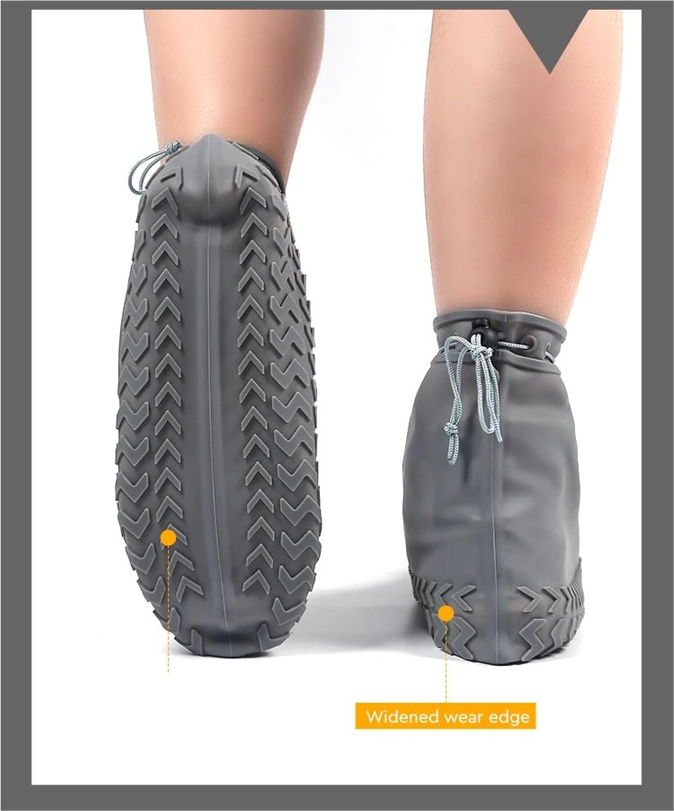 2 paia di scarpe in silicone antiscivolo impermeabili copriscarpe antipioggia resistenti all'usura elastiche for riutilizzabili for giornate pioggia all'aperto Per La Casa