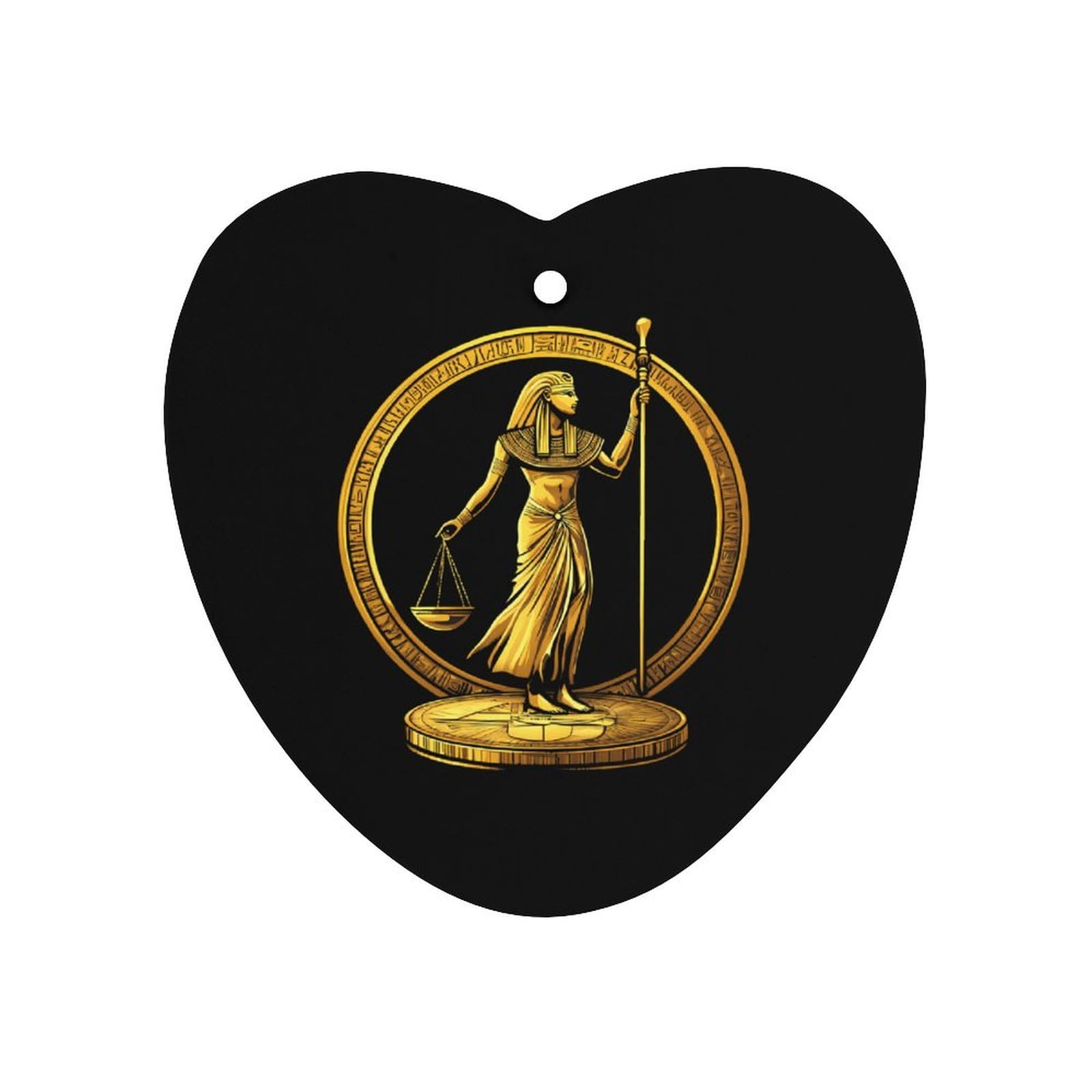 Ancient Egyptian Golden Pharoah Coin Car Air Freshener Hanging Aromatherapy Tablets for Car Accessories Love form