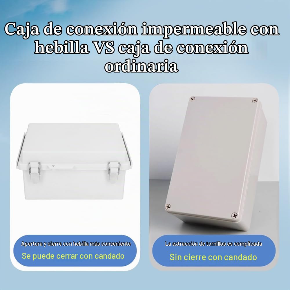 Caja Estanca Exterior Electrica Impermeable IP67, 220x170x110 mm Cuadro Eléctrico Superficie, Cajas de Empalmes para Ocultar Enchufes Jardín Piscina Iluminación