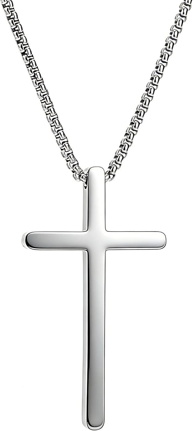 Two pces Cross Pendant Necklace with Lord's Prayer, Gold and Silver Tone, Religious Christian Jewelry, Packaged in a gift box - Image 5