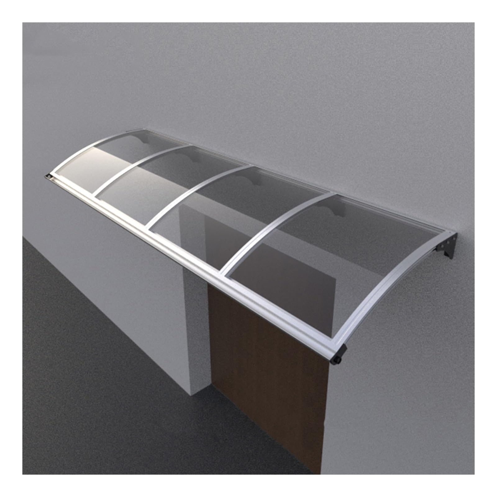 Auvent en polycarbonate anti-typhon 100x80 cm pour abri résistant aux pires intempéries