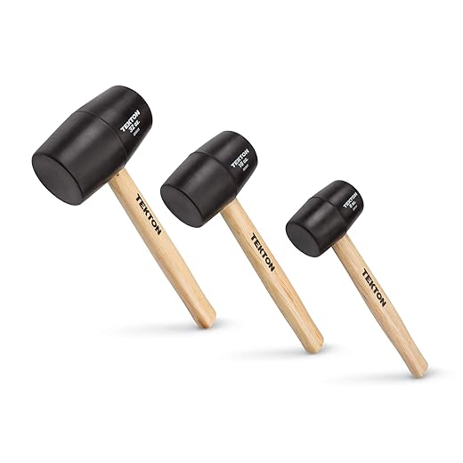 TEKTON Wood Handle Rubber Mallet Set, 3-Piece (8, 16, 32 oz.) | 30508 , Black