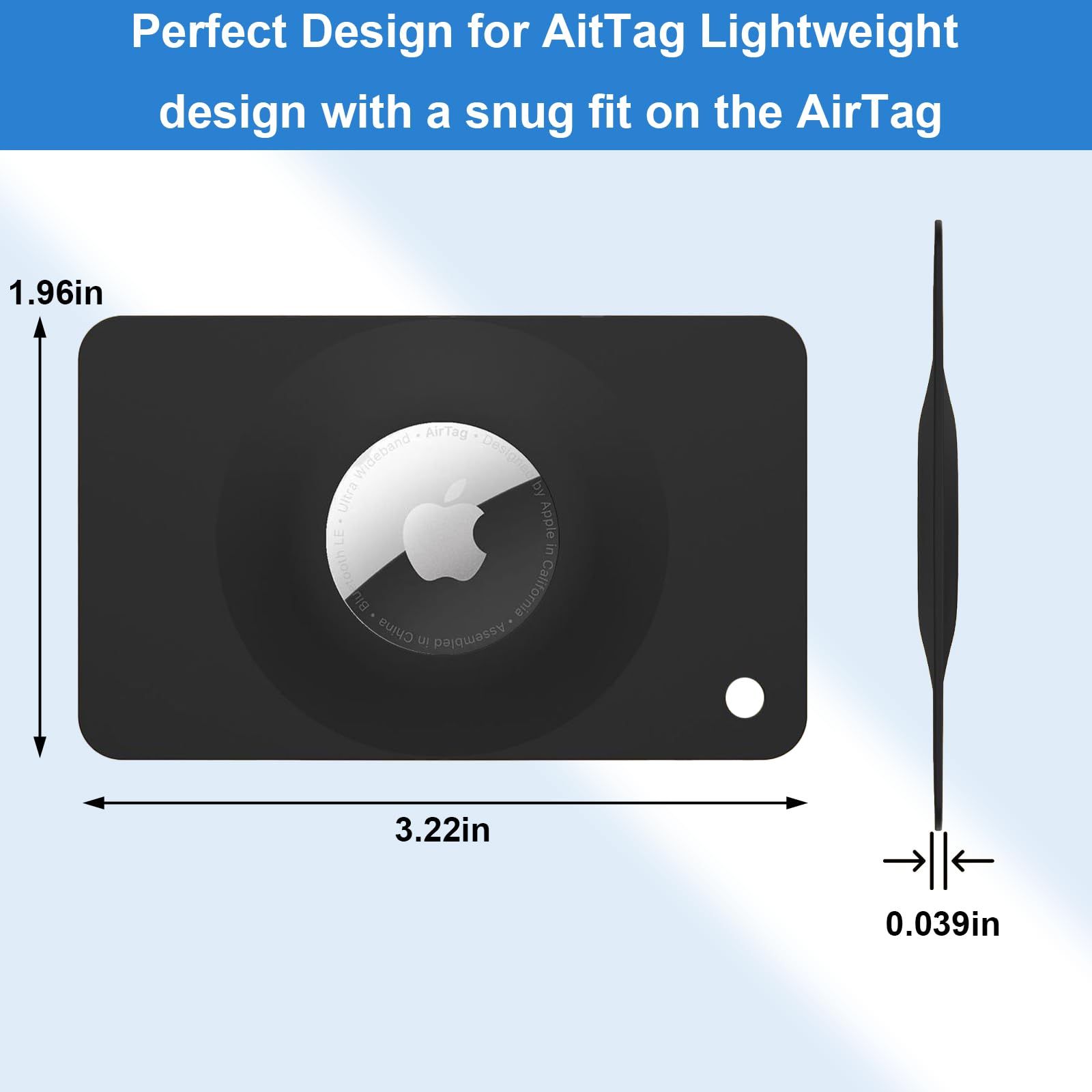 heqxwl 2 Pcs Black Airtag Wallet Holder, Slim Thin Airtag Wallet Card, Credit Card Size Wallet Case Holder for AirTag for Purse, Handbag, Clutch, Wristlet