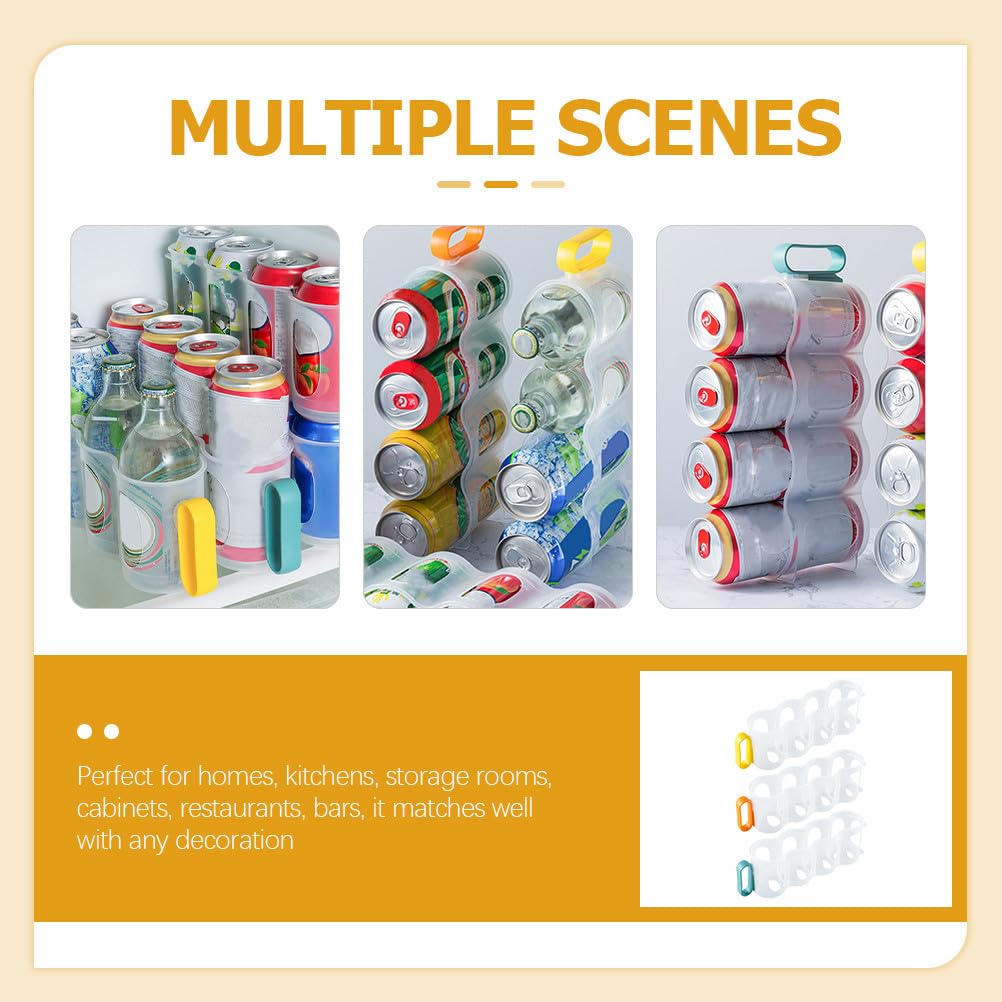 Gatuida 3 soportes para latas para refrigerador, organizador y dispensador de latas de refrescos, almacenamiento de bebidas para refrigerador de cocina, soporte para latas de bebidas de despensa