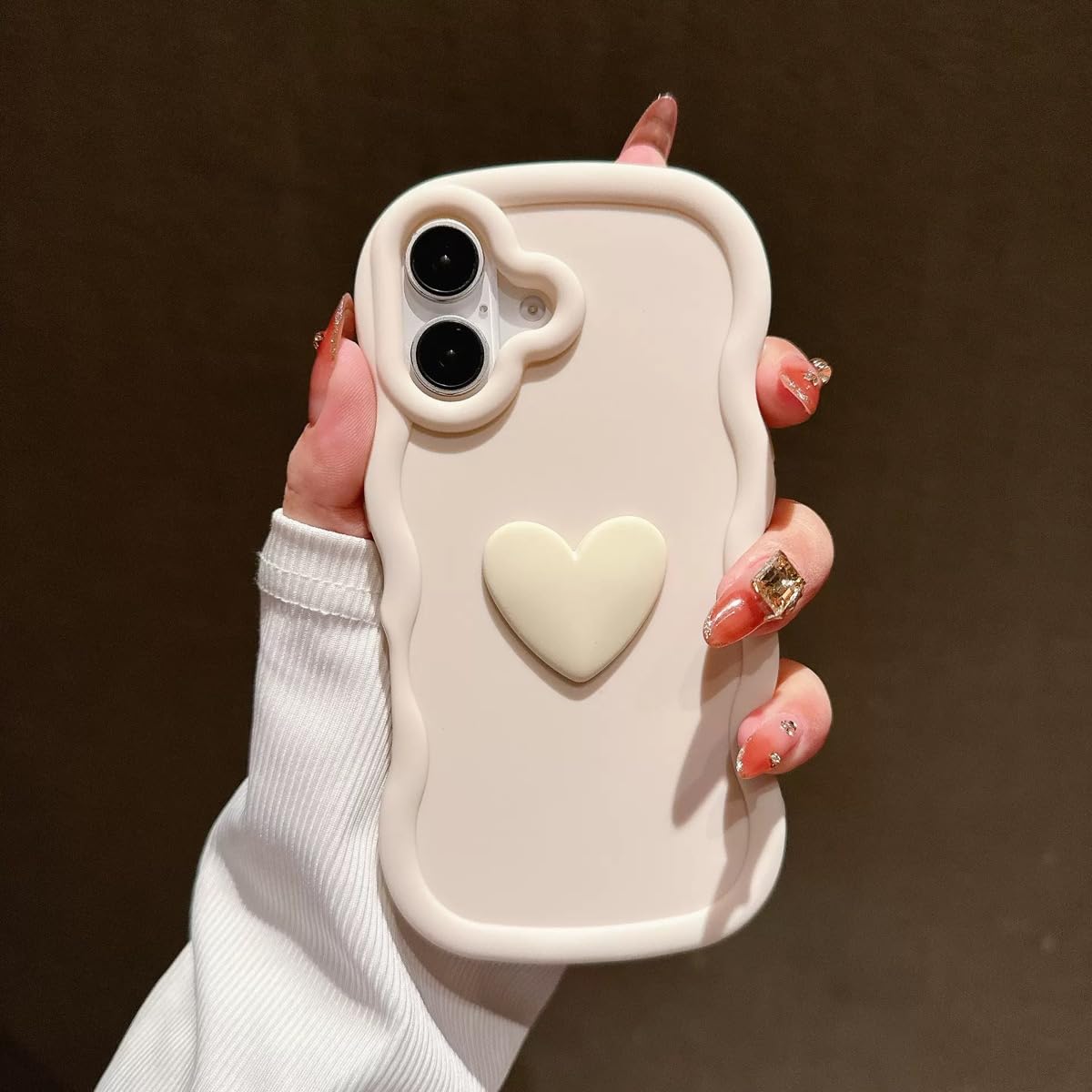スマホケース 対応 iPhone 17 ケース 可愛い アイフォン17 携帯ケース いphone17 クリアケース おしゃれ 韓国 人気 TPU 耐衝撃 カバー かわいい 波状フレーム 軽量 ワイヤレス充電対応 あいふおん17ケース 白 6.3インチ ストラップホール付き