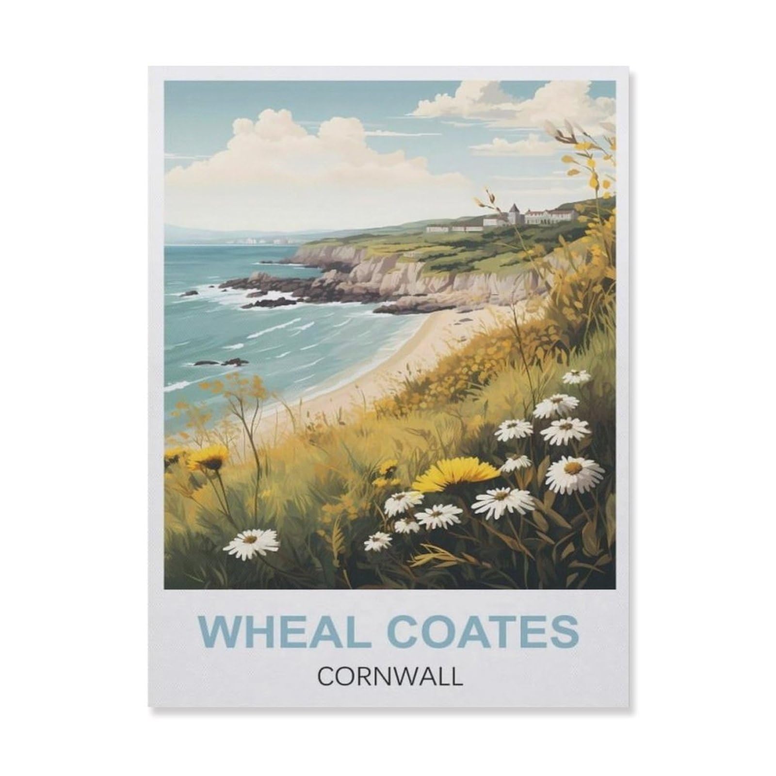 Funny Metal Tin Sign Wall Decor，Wheal Coates Cornwall Beach