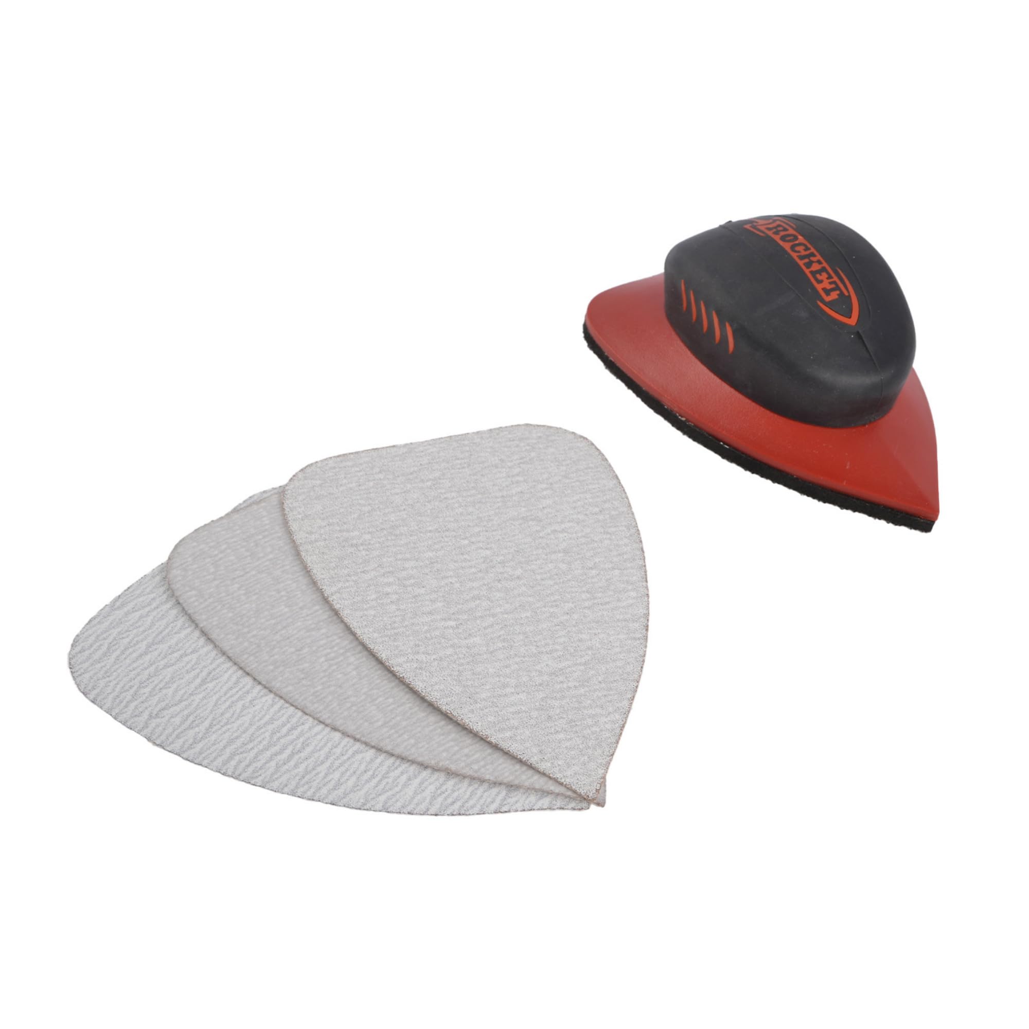 Rocket Mouse Sander with 3 Sanding Sheets - Wood & Wall Sanding Block with Fine, Medium & Coarse Pads - Ergonomic Grip for Tight Spaces