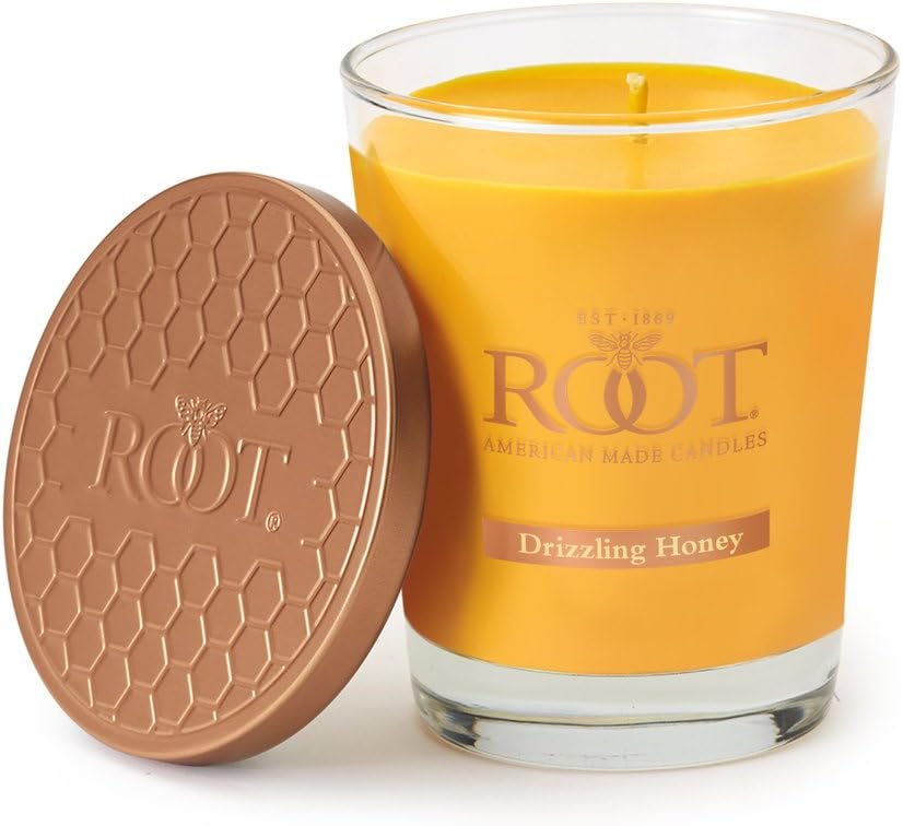 Root Candles Honeycomb Veriglass Scented Beeswax Blend Candle, Drizzling Honey