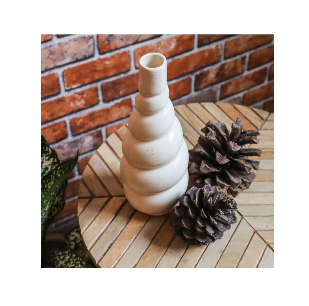 SPHINX Ceramic Vase Twirl Shape, Flower Vase, Pampas Grass Vase, Vase for Money Plant, Vase for Live Plants, Vase Home Decor Centrepiece Decor for Home, Office, or Gifts-Vase Only -1 Piece