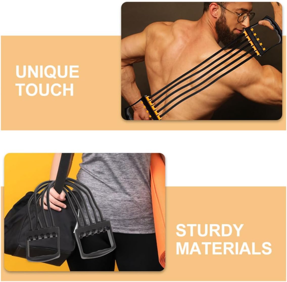 2pcs Chest Expander Bands with Adjustable Intensity and Secure Buckle Design, TPE Elastic Workout Bands for Stretching Workouts and Strength Training