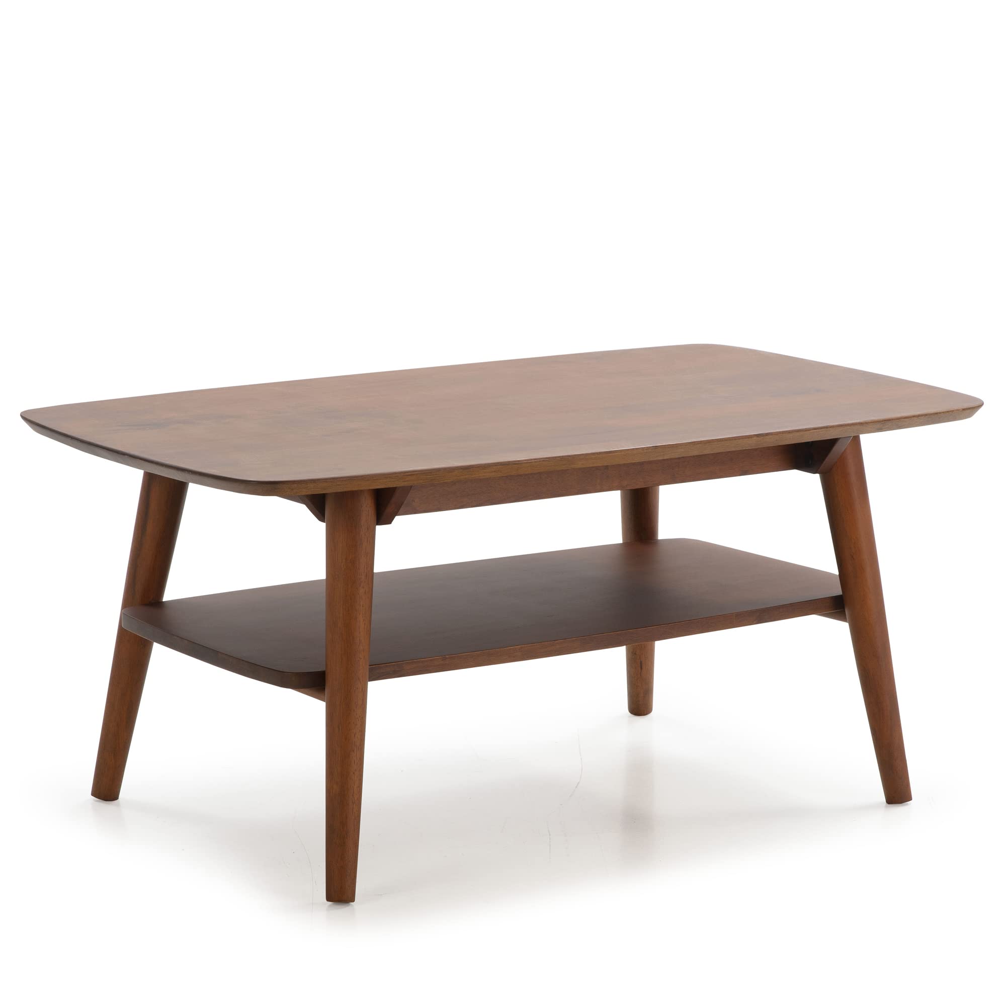 HOMN LIVING Mesa de Centro Palma 1 Hueco Color Nogal, Madera Maciza, 100 cm (Ancho) 60 cm (Profundo) 45 cm (Altura)