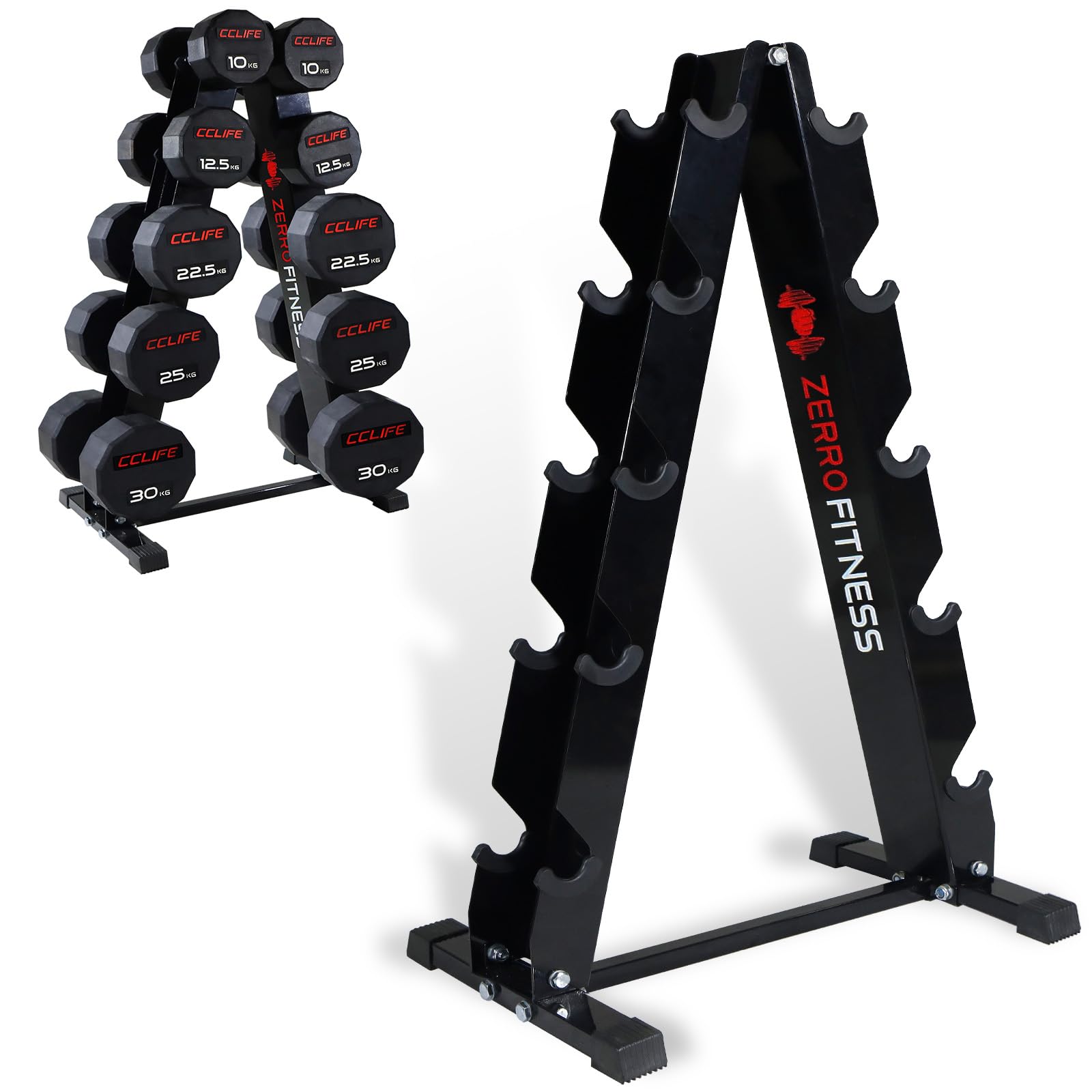 ZERRO Support d'haltères Professionnel Rack de Rangement pour haltères Max300kg…