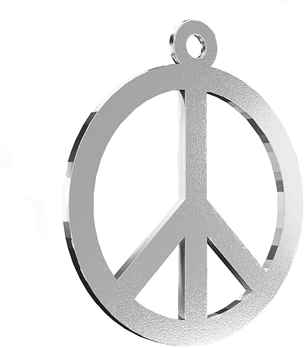 Miniatura 3 de Paz signo árbol de Navidad bola decoración ornamento para Navidad Navidad Noel (Plata)