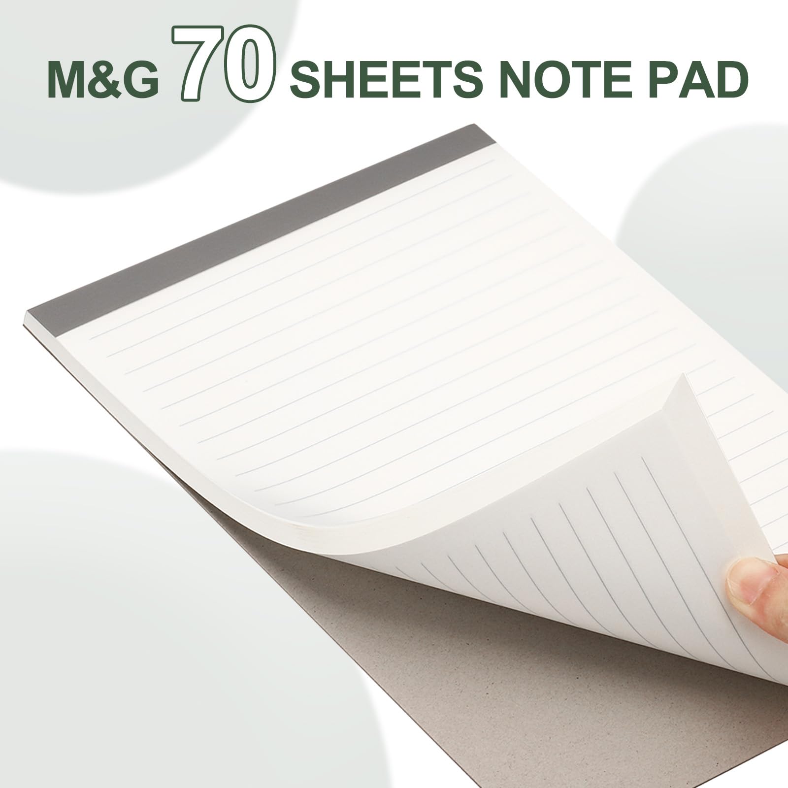 M&G Blocco note da 5 x 8 cm, confezione da 8 blocchi A5, 70 fogli, blocco note a righe universitarie, fogli a righe, copertina in carta kraft per lavoro, scrittura e presa di appunti