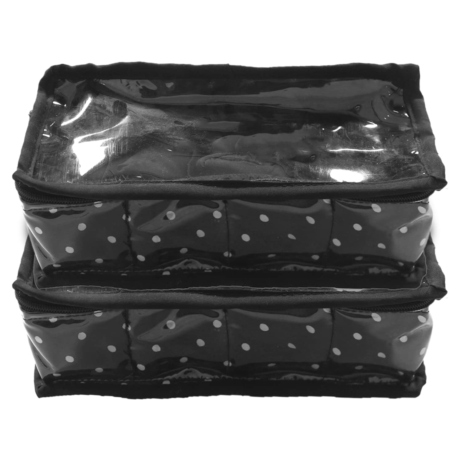 Fun Homes Multiuses PVC Laminate Dot Print 4 Case Watch Organizer/Bracelet Organizer For Watches, Bracelet Pack of 2 (Black) 52FH4124 (B0B2CZ9SZD) Amazon Price History, Amazon Price Tracker