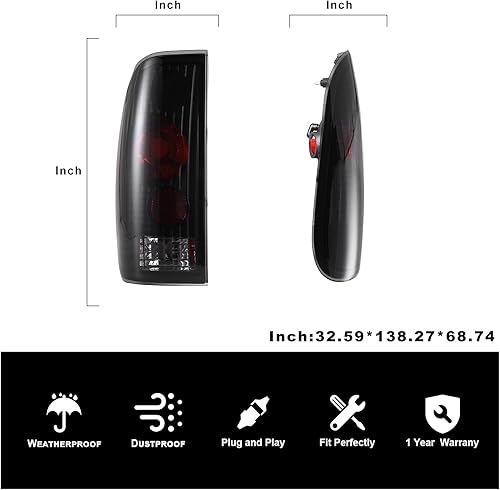 Miniatura 5 de ROXX Conjunto de luz trasera compatible con Ford F-150/F-250/F-350 1999 2000 2001 2002 2003 Ford F-150/F-250/F-350 lado del conductor y del pasajero