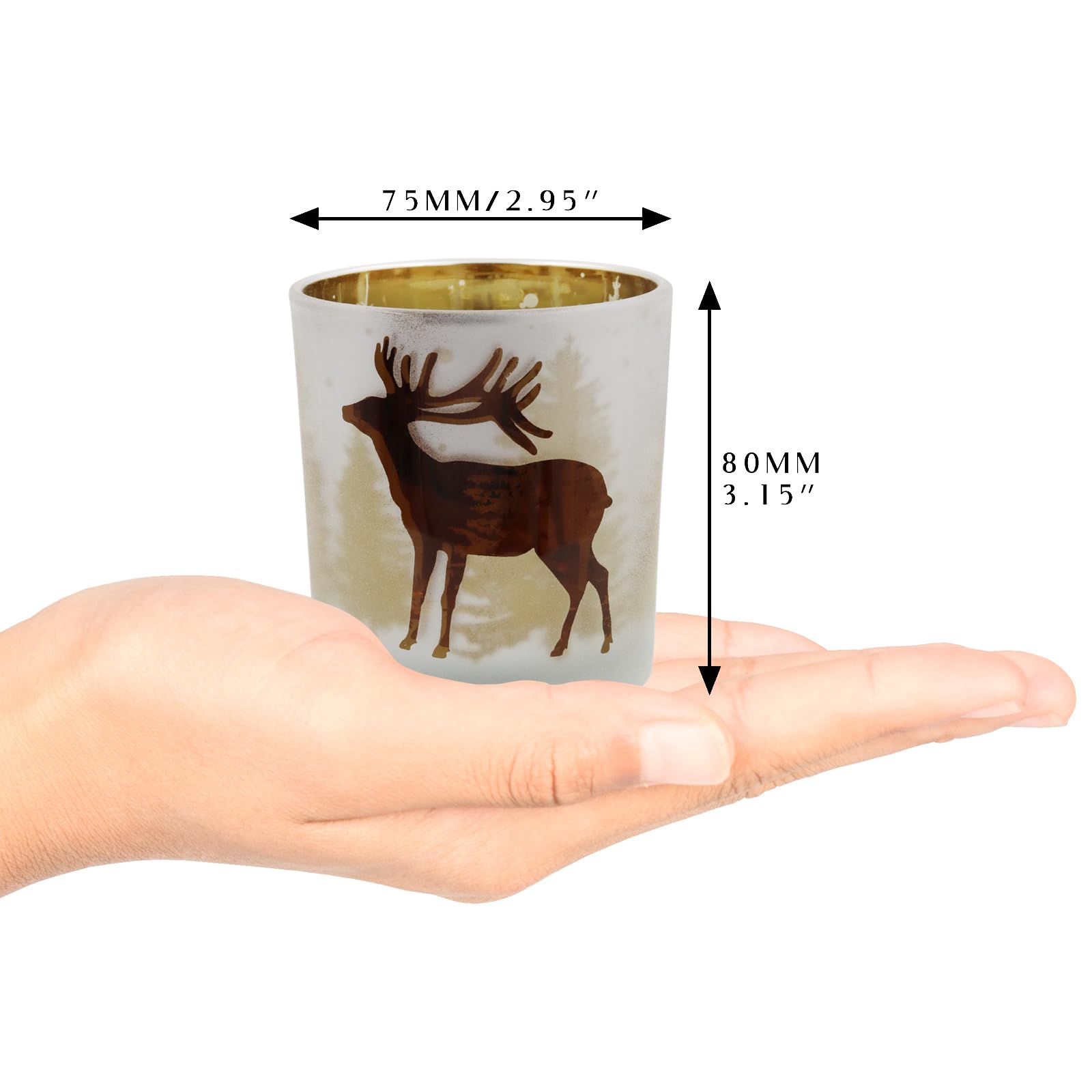 SHMILMH Lot de 4 bougeoirs votifs en verre doré et argenté pour décoration de table de Noël