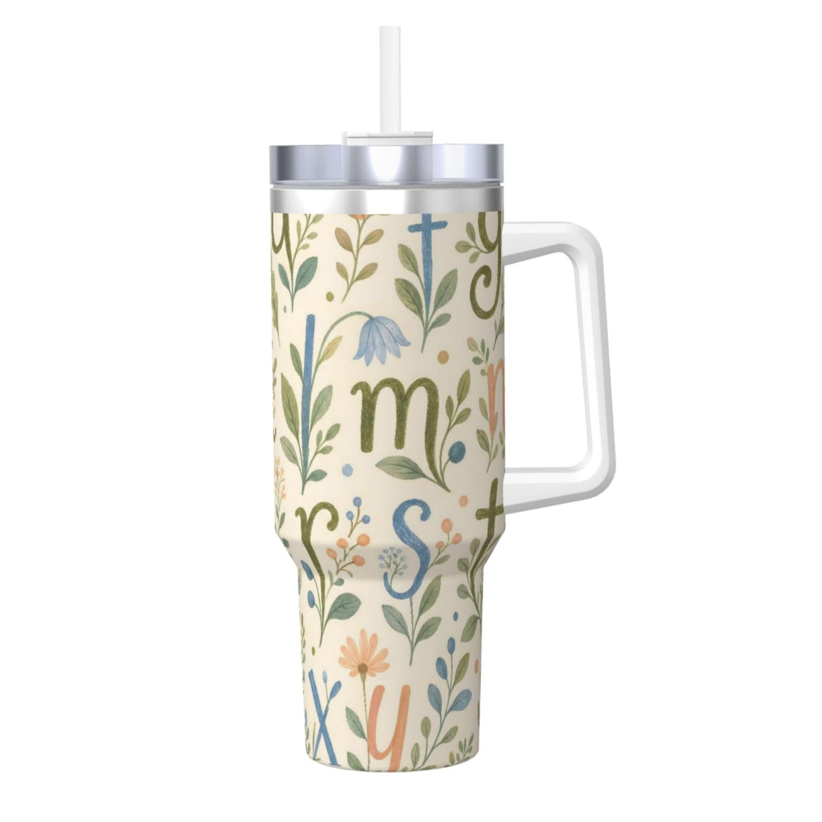 Taza de viaje y vaso aislado de 40 onzas con asa ergonómica para café y agua