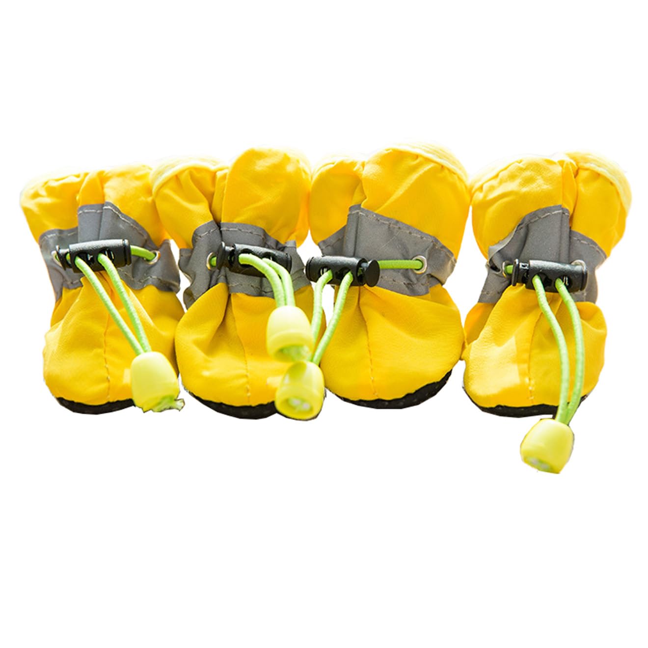 Leconpet Dog Boots Waterproof with Soft Anti-Slip Sole, Adjustable Elastic Straps, Reflective, for Small Medium Large Dogs (Yellow, 6)