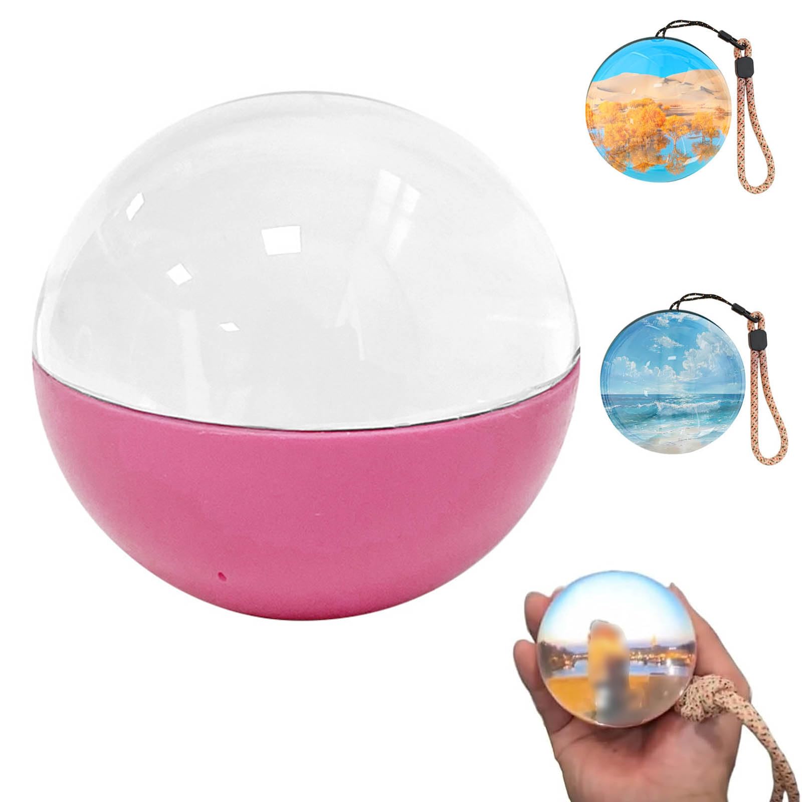 2025 New Crystal Ball Video Player,2.7in 3D Crystal Ball Ultrasound with Electronic Display Sound,Video Sphere,180°Wide-Angle Field of View,for Preserving Beautiful (Size:Regular version,Color:Pink)