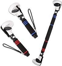 VR Beat Saber Handles,2 in 1 Upgraded Multipurpose VR Dual/Long Stick Handle Extension Grips for Oculus Quest 2 Controllers Playing Beat Saber Games