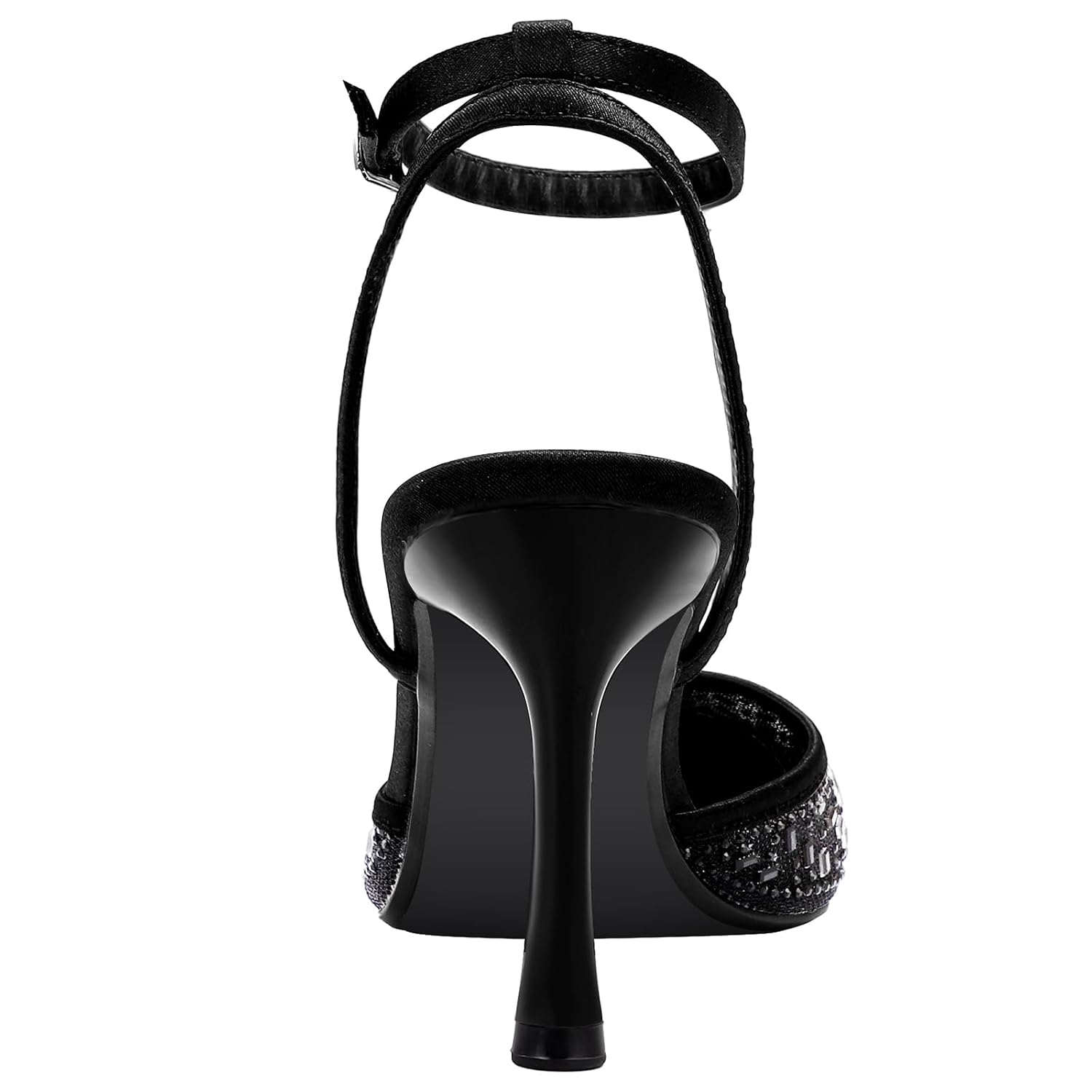 PIZZ ANNU Women's High Heels Rhinestone Ankle Strap High Shoes Elegant Pumps with Stiletto Heel Comfortable Bridal Shoes for Wedding Festive – Bild 8