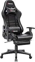 SW22 Gaming Chair, Ottoman Included, Classic Gaming Chair, Fully Equiped, Multifunctional, Urethane, Reclining, Height Adjustment, Desk Chair, Computer Chair, Load Capacity 330.7 lbs (150 kg), Quiet