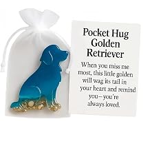 Pocket Hug Golden Retriever,Pocket Hugs for Friends,Handmade Shell Pocket Hug Gift for Women,Po/cket H/ug Gift,Friendship Keepsake,Ocean & Sand Design,Po/cket HugsGolden Retriever Style